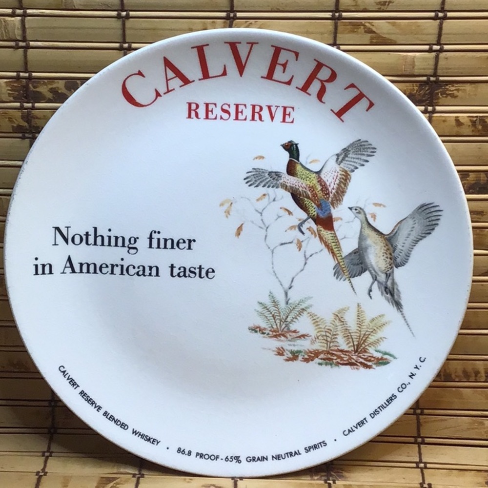 🇺🇸 Vintage Calvert Whiskey Bar Decor Plate